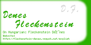 denes fleckenstein business card